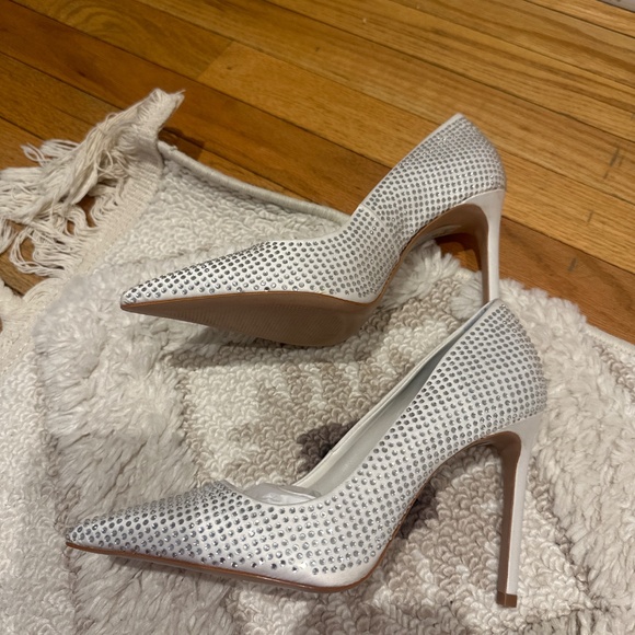 NWT Schutz white rhinestone heels - 8B - Picture 2 of 4